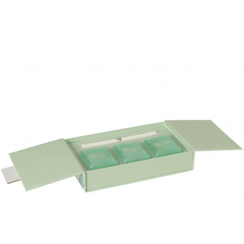 MONET GARDENS - Boîte 3 huiles parfumée azur H13,3cm