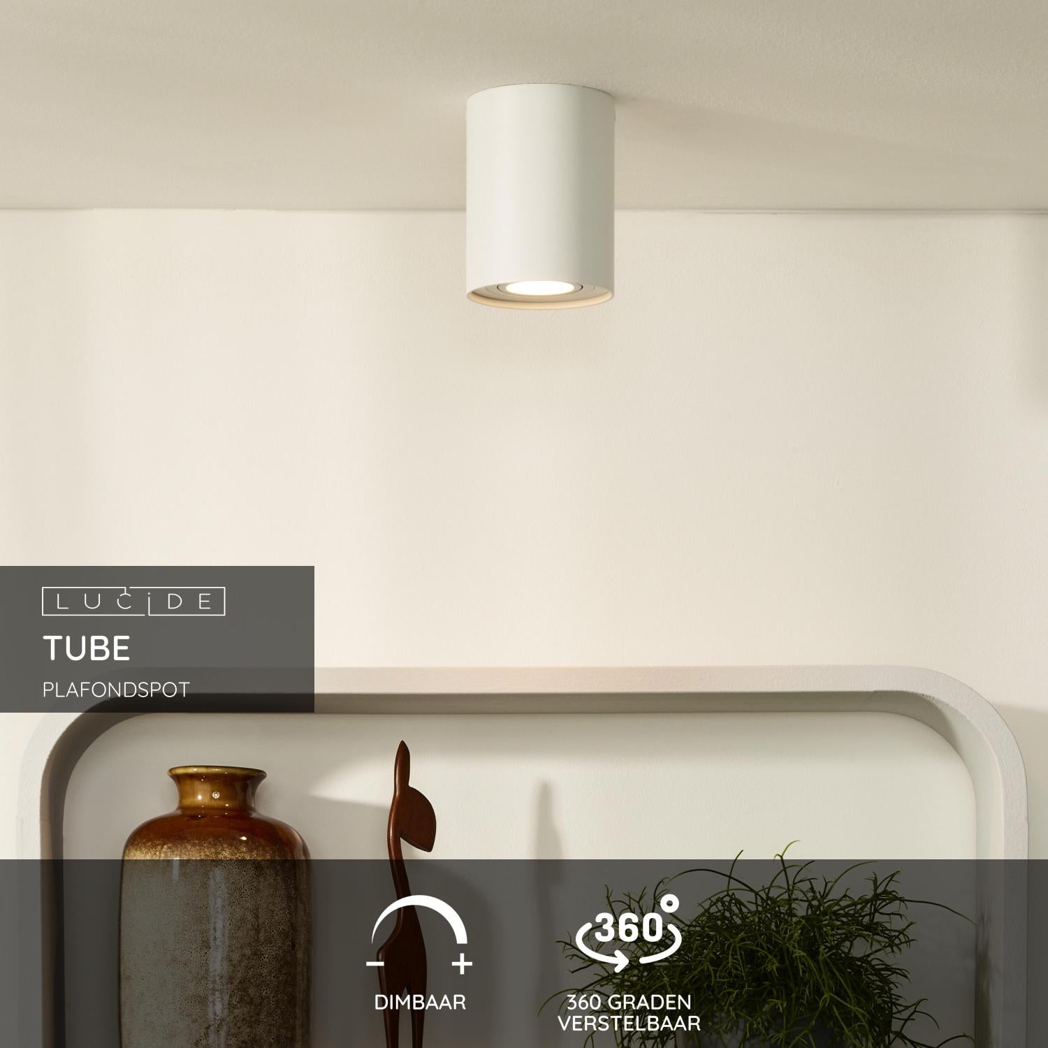 Lucide TUBE Plafondspot - Wit