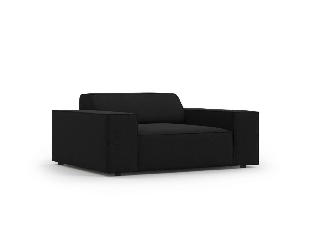 JODIE - Fauteuil en tissu structuré noir