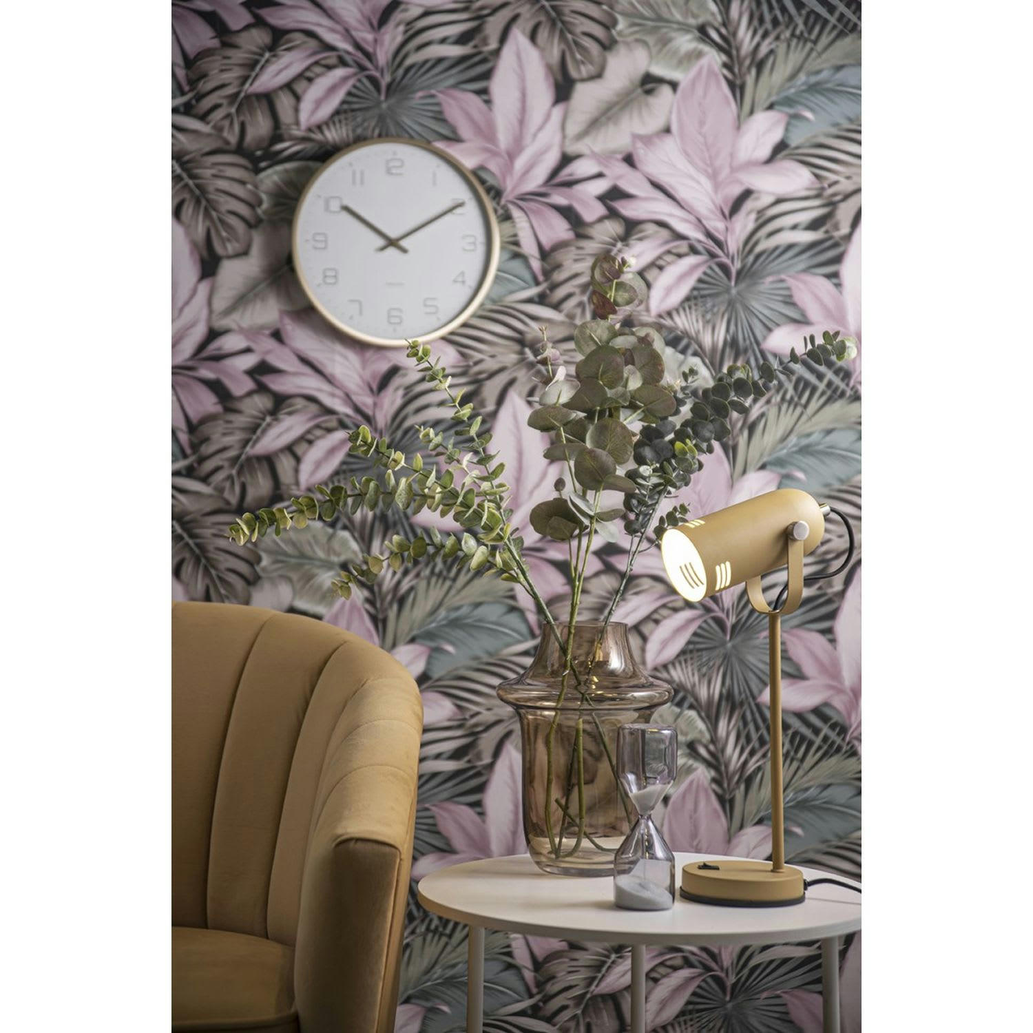 ROYAL - Fauteuil effet velours jaune