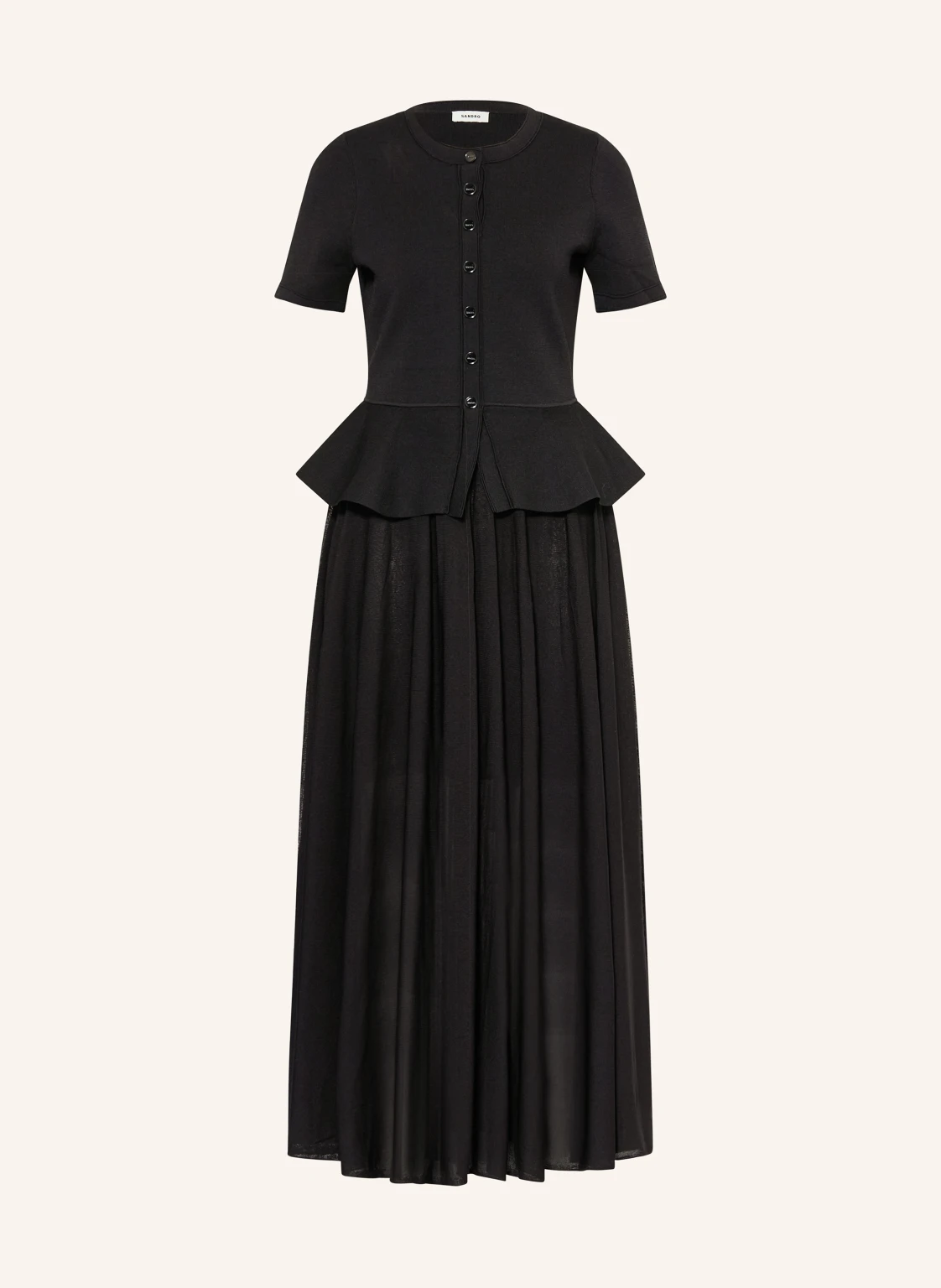 SANDRO Kleid im Materialmix