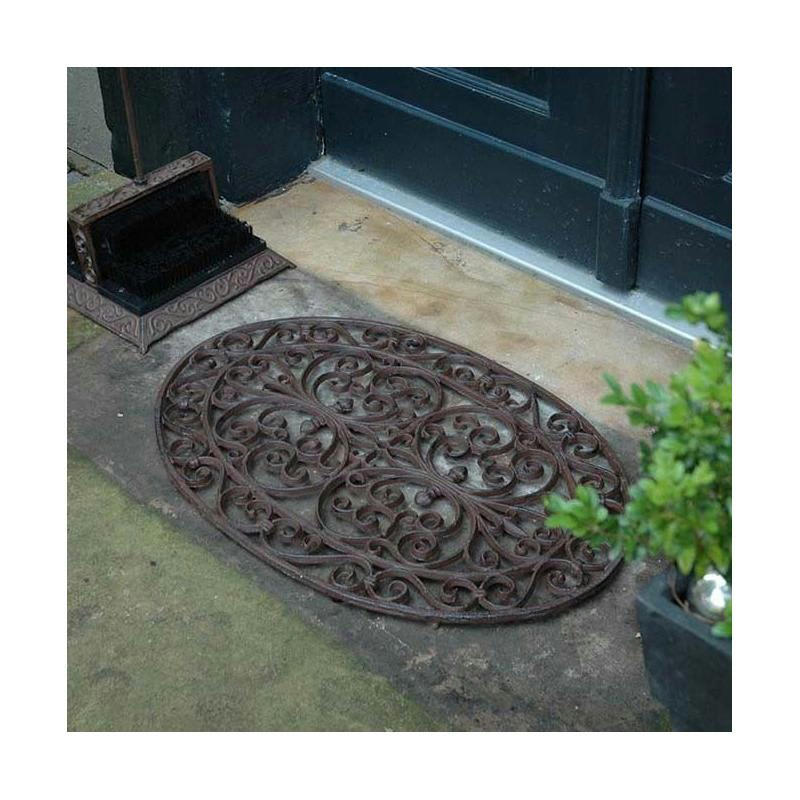 - Paillasson grille en fonte ovale 74x48cm