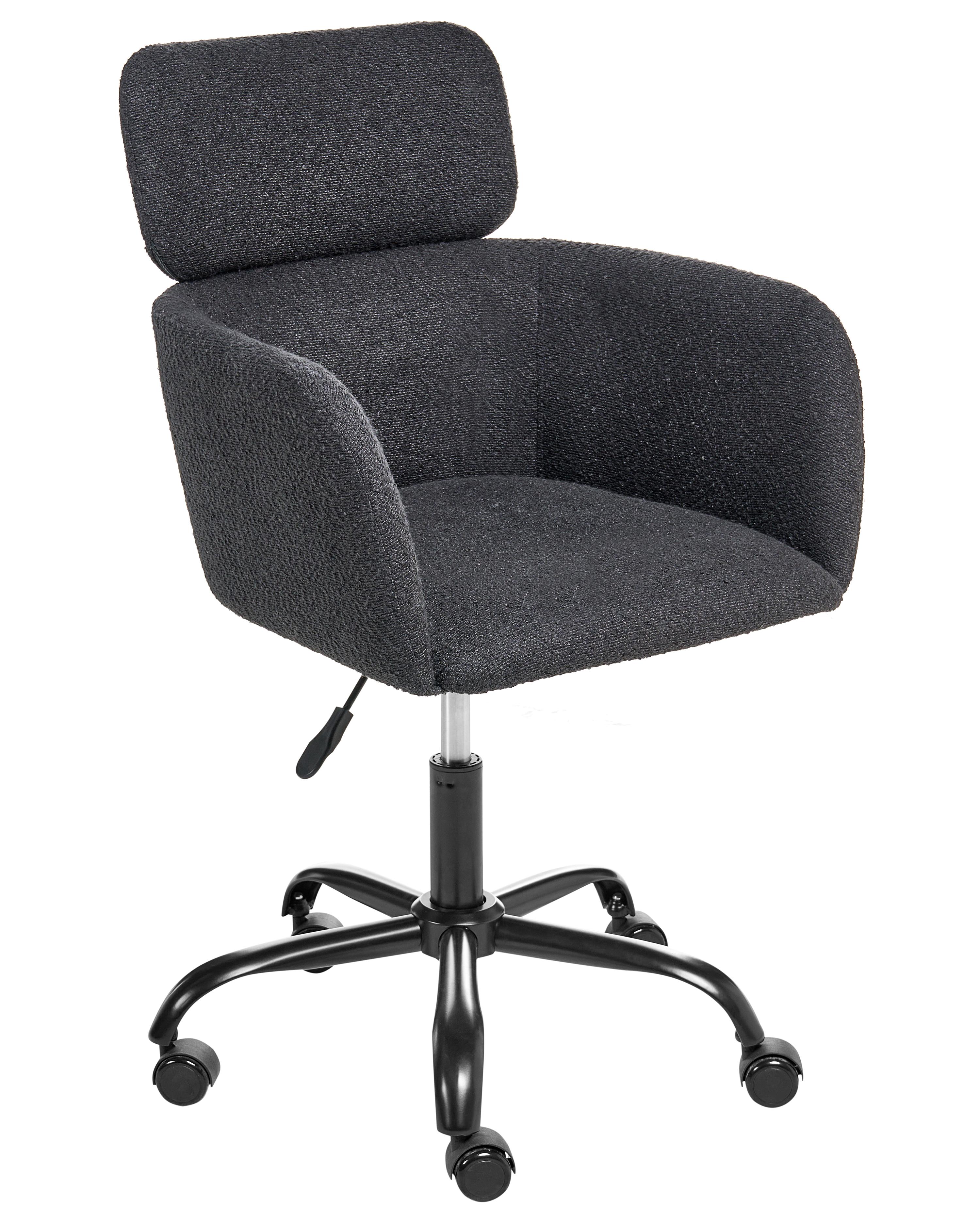 Desk Chair ALENA Boucle Black