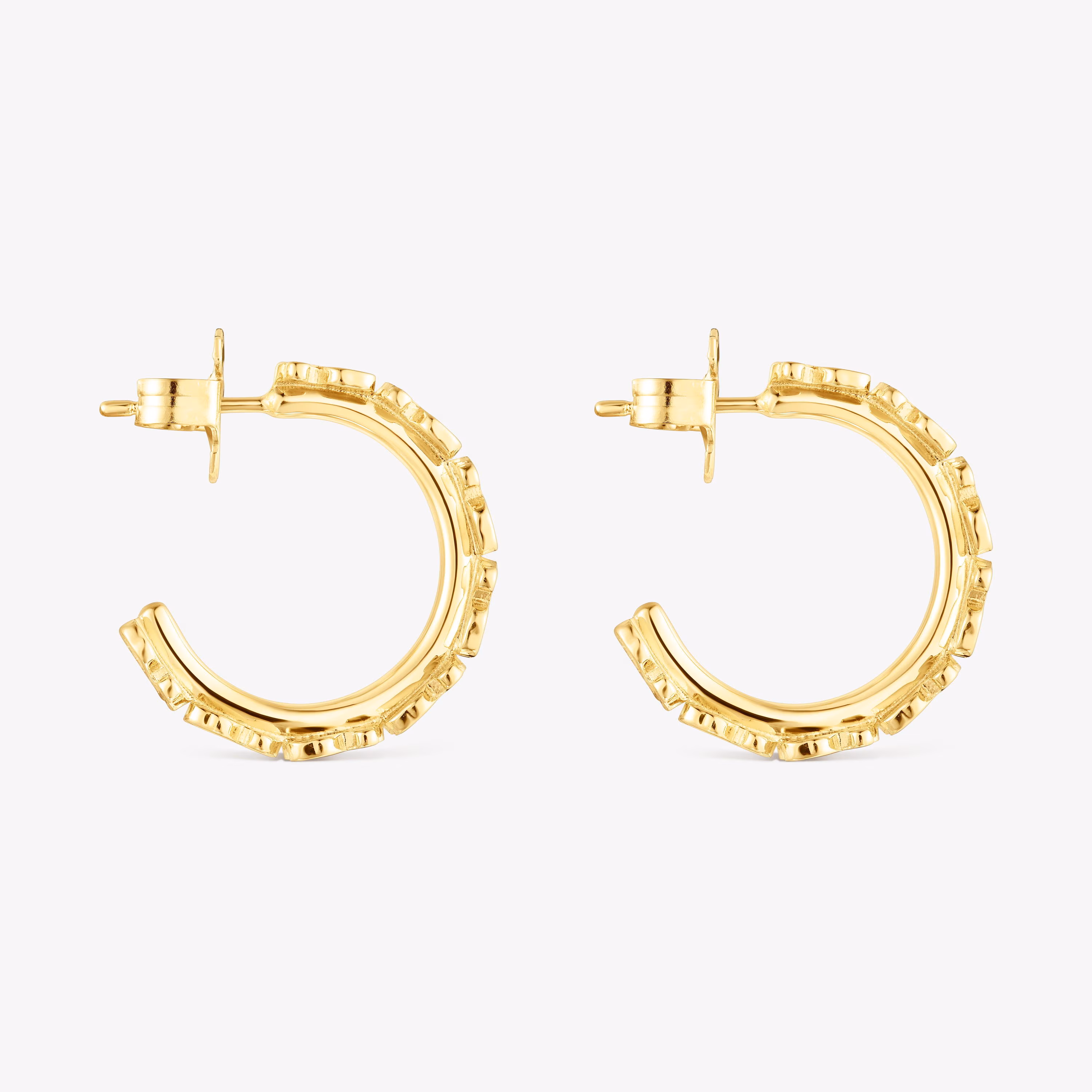 Pendientes aro con baño de oro 18 kt sobre plata Straight