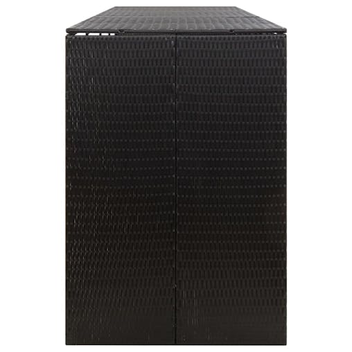 NNEVL Quadruple Wheelie Bin Shed Black 274x80x117 cm Poly Rattan