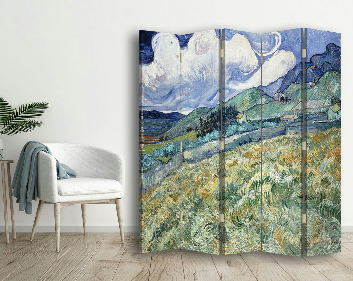 - Paravent - Cloison Vue de Saint-Rémy - Van Gogh cm 180x170 (5 volets)