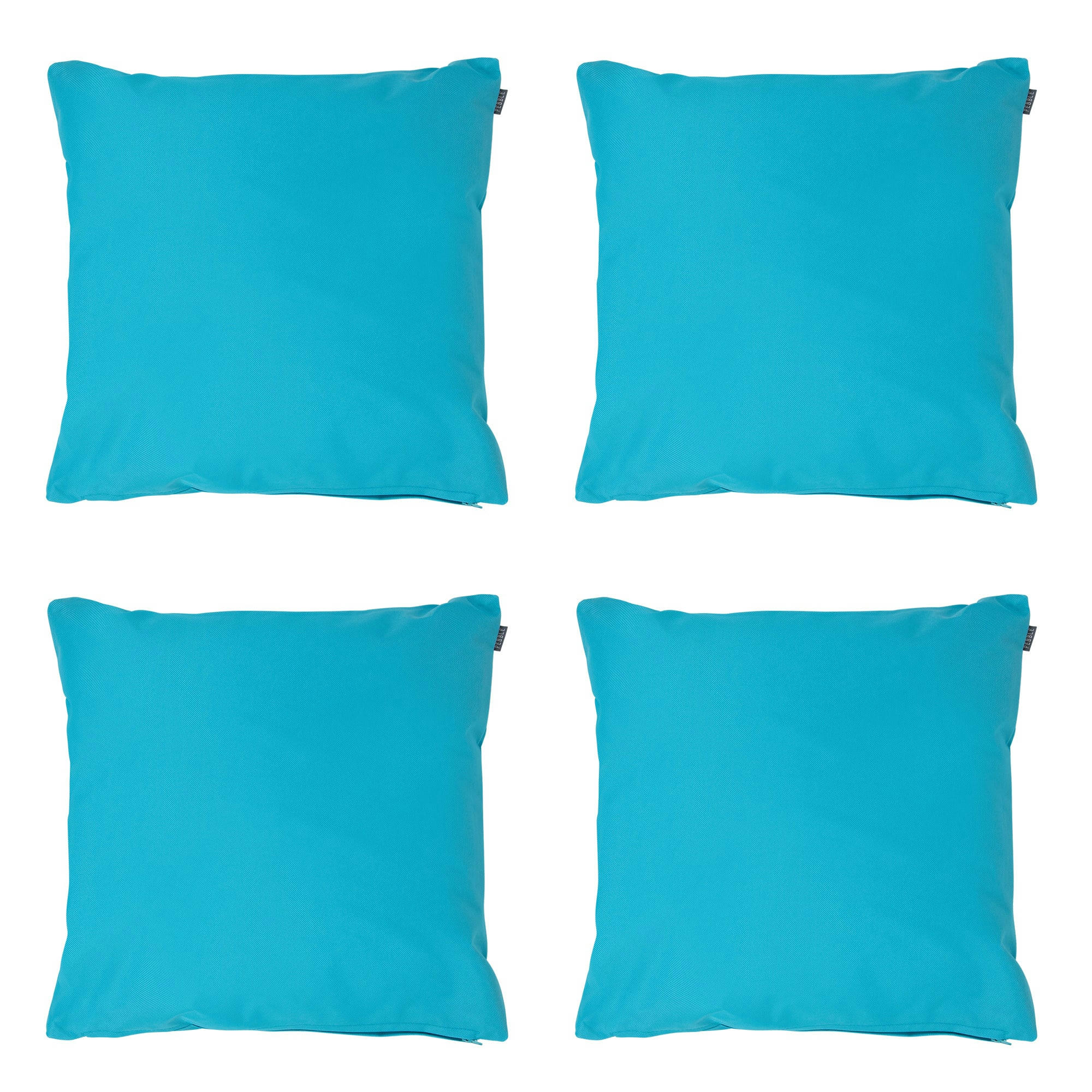 - Lot de 4 coussins d'extérieur bleu turquoise 43x43