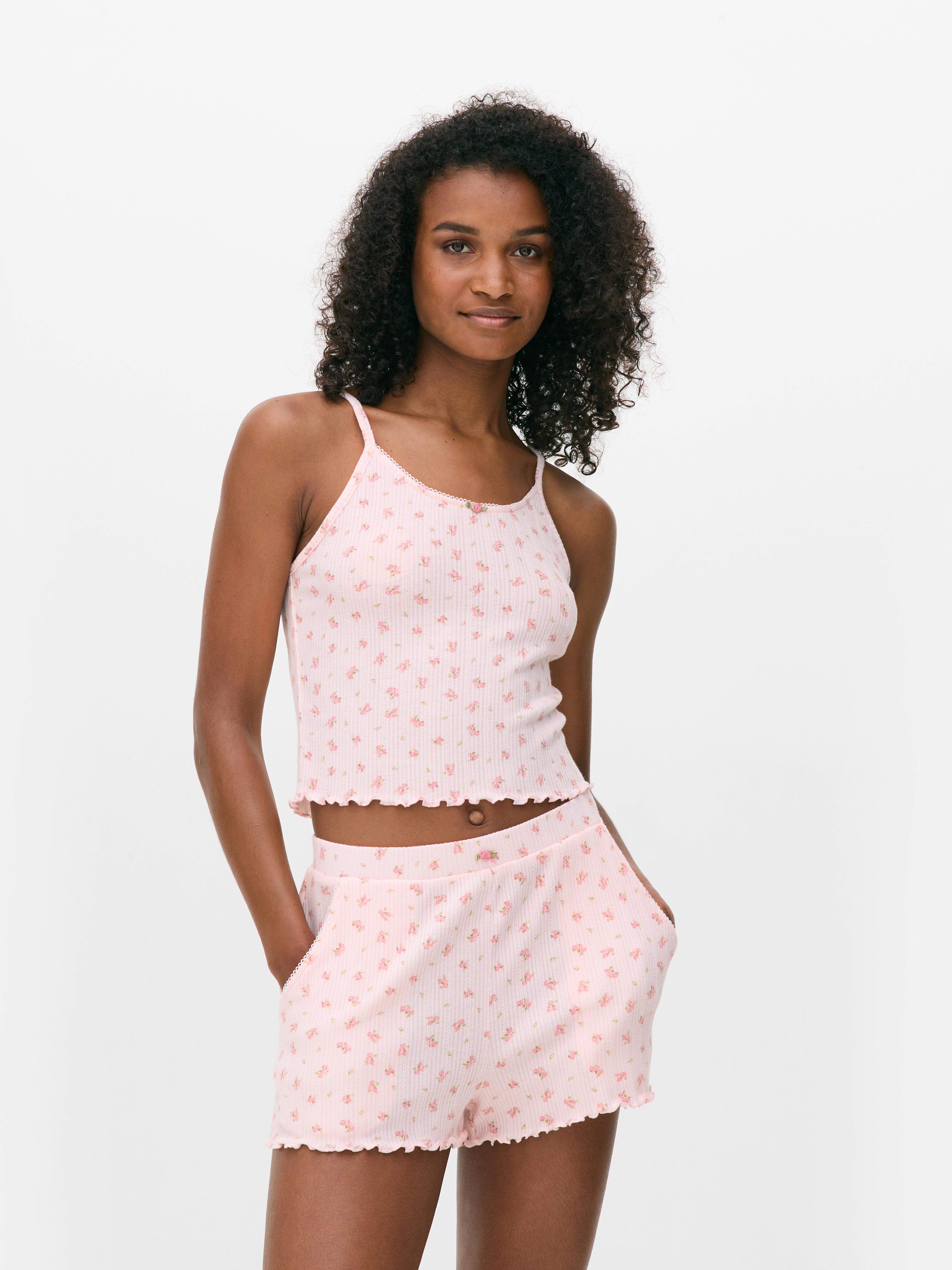 Printed Pointelle Pajama Cami