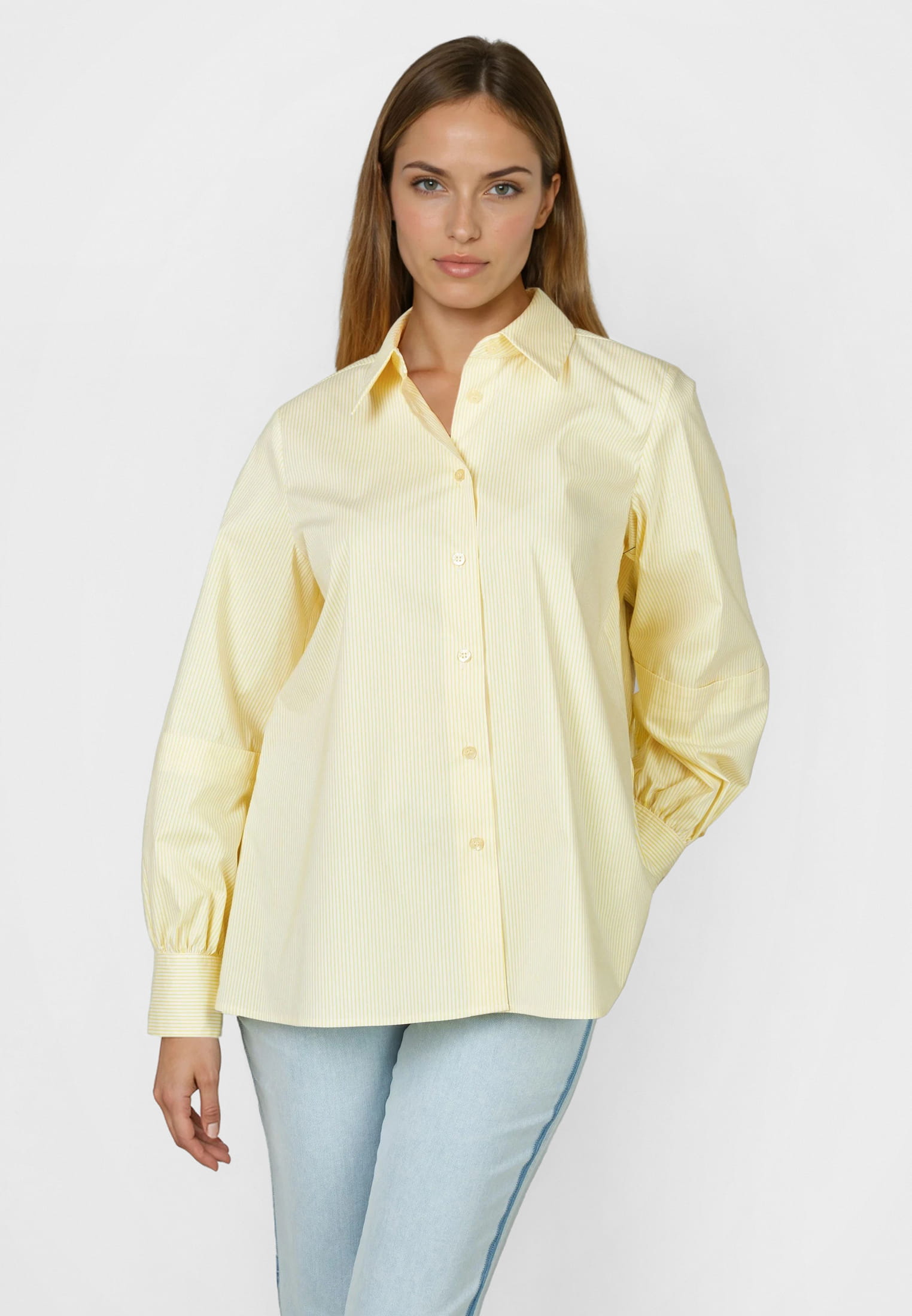 Oversize Hemd mit Streifendessin
