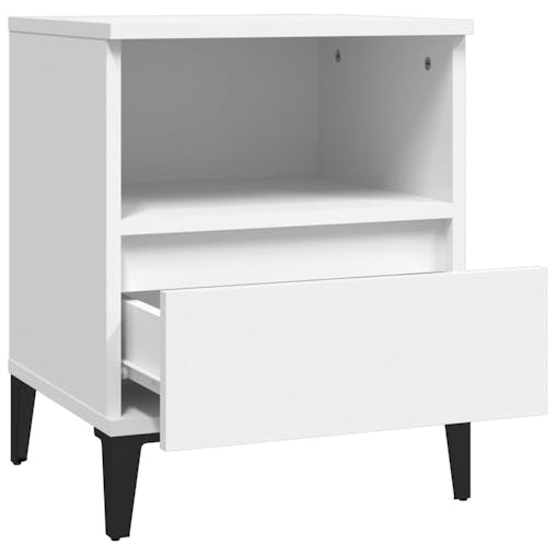 NNEVL Bedside Cabinet White 40x35x50 cm