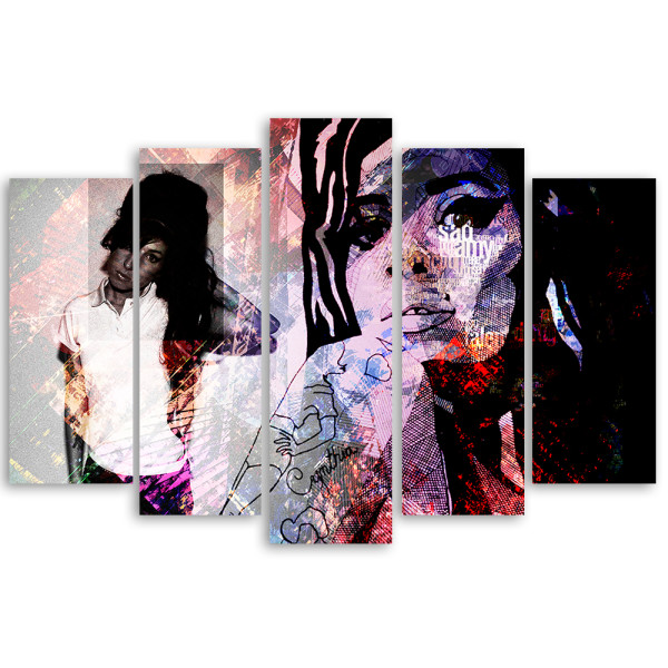 Feeby Obraz 5 częściowy na płótnie Amy Winehouse
