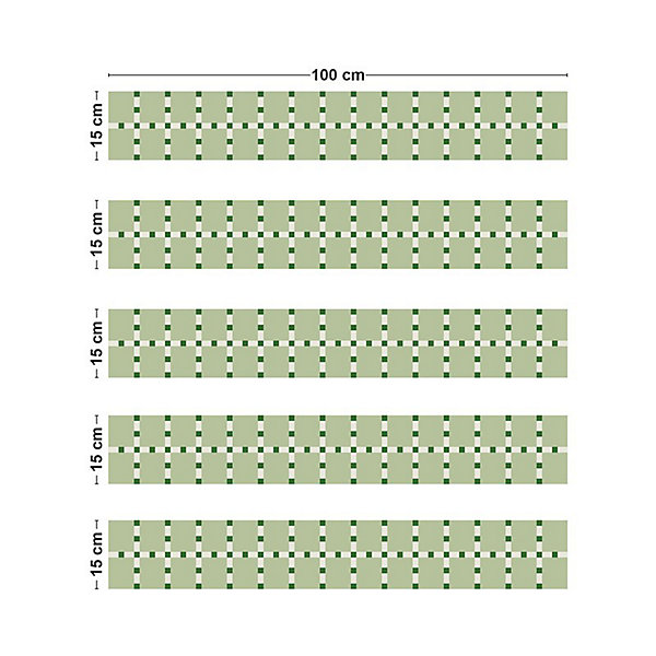 Contremarches adhésives PVC pour escalier - vert - Lot de 5 (15x100 cm)