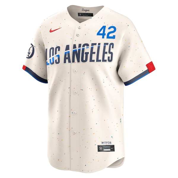 Jackie Robinson Los Angeles Dodgers Nike 2024 City Connect Limited Player Jersey - Cream