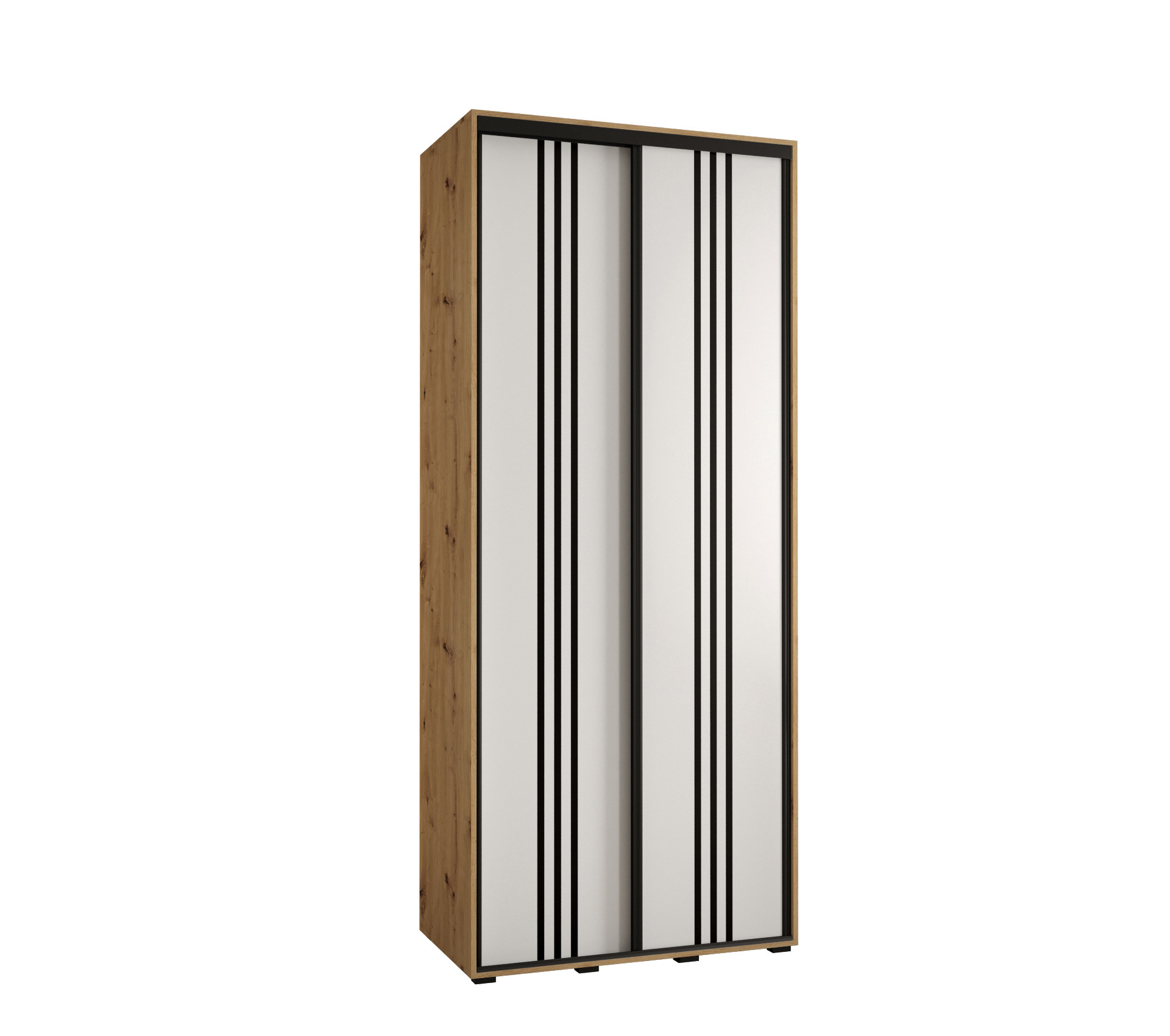 Szafa przesuwna 45 wysoka DAVOS 6 100 artisan biały czarny