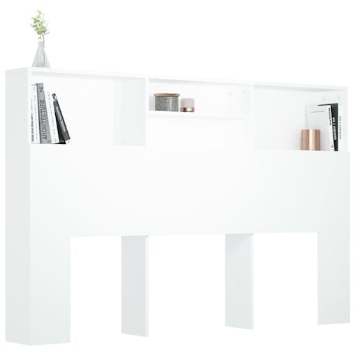 NNEVL Headboard Cabinet White 160x19x103.5 cm