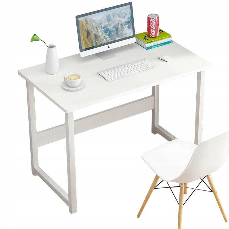 Biurko komputerowe białe stolik loft pod laptop komputer styl skandynawski