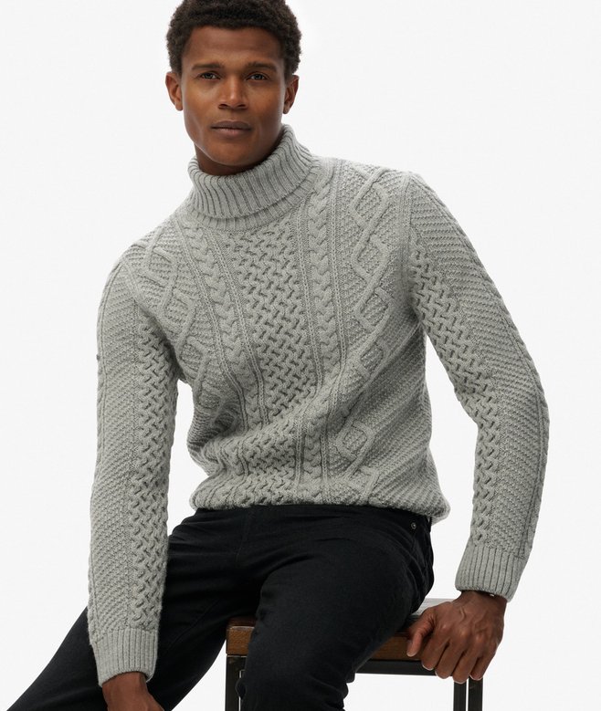 Jacob Cable Roll Neck Jumper