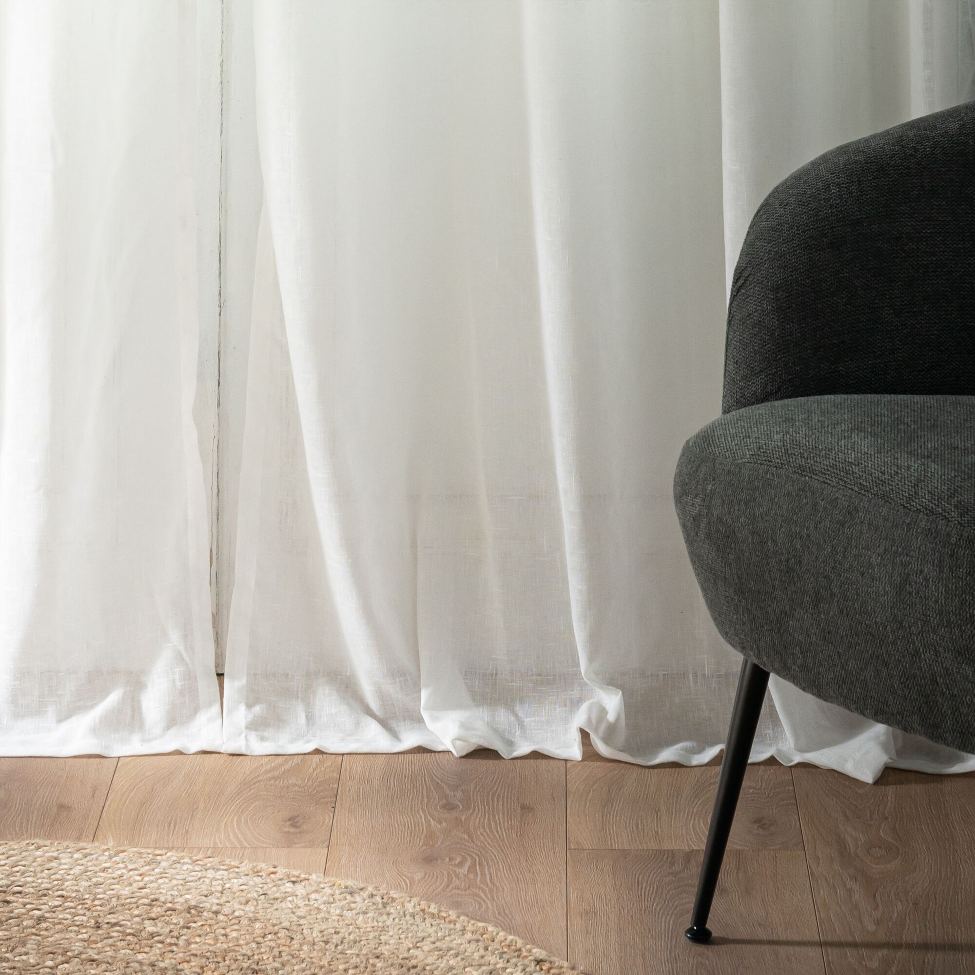 DUNE - Voilage à œillets en polyester 135x300cm - blanc ventoux