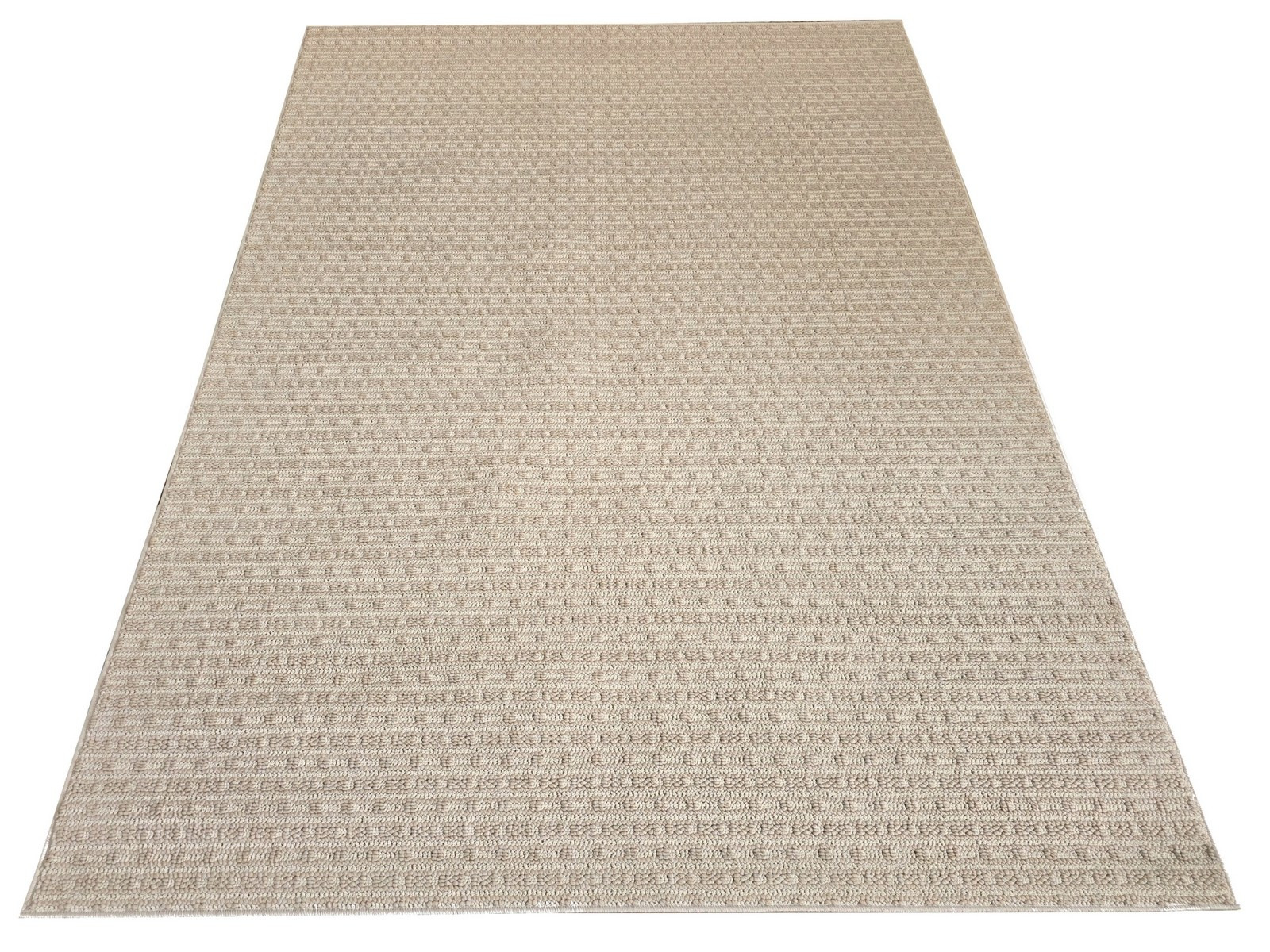 Dywan pętelkowy boucle Pure 001 beżowo-kremowy modny do salonu 060x100