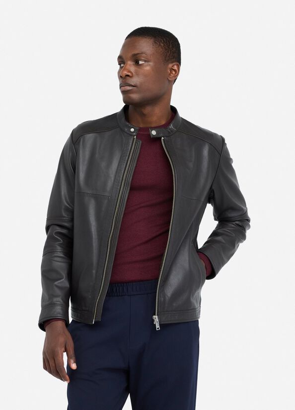 Giacca biker in pelle