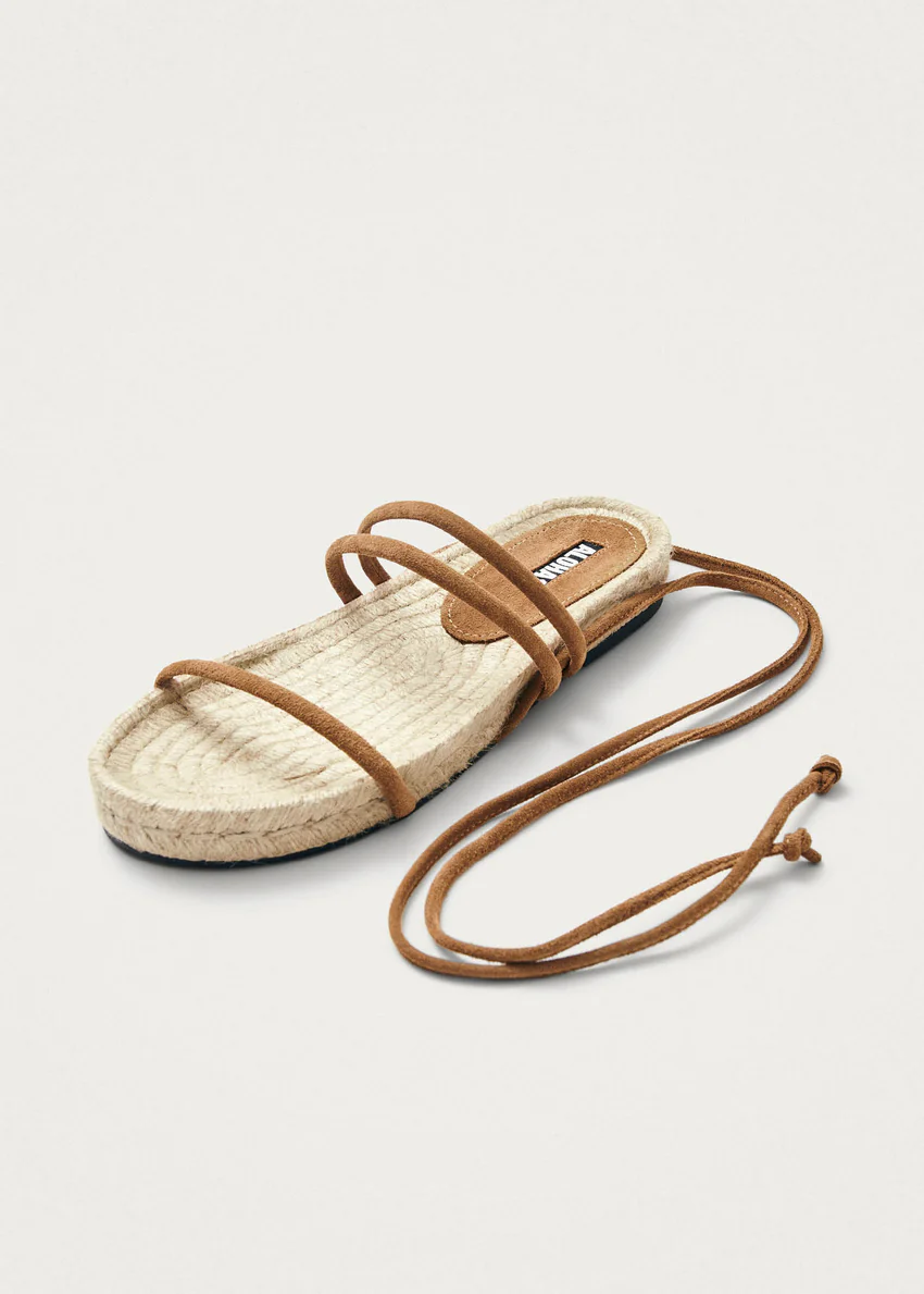 Rayna Suede Tan Leather Sandals