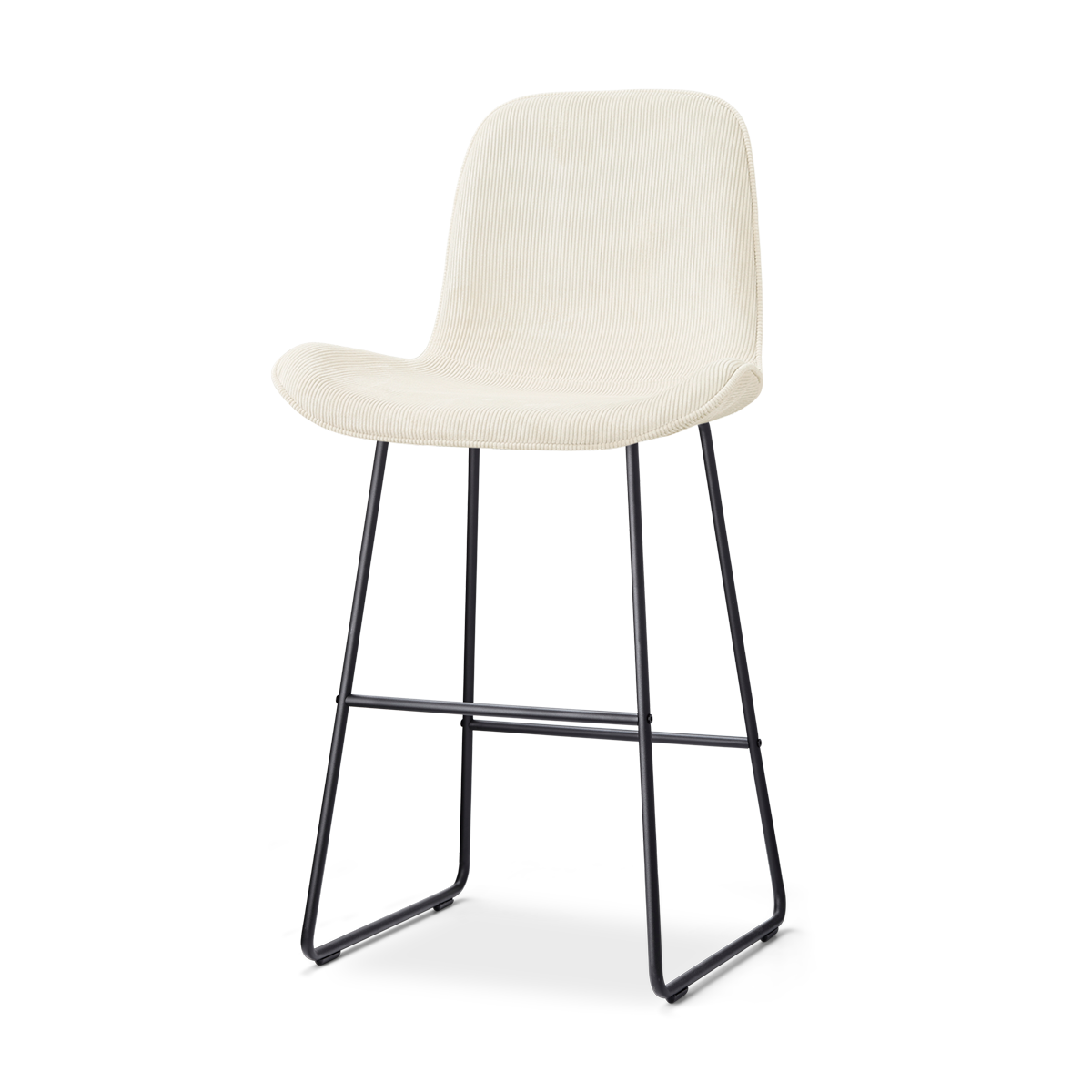 Nolon Nino-Fé Barkruk Rib Beige - Zwart Onderstel - 75 Cm