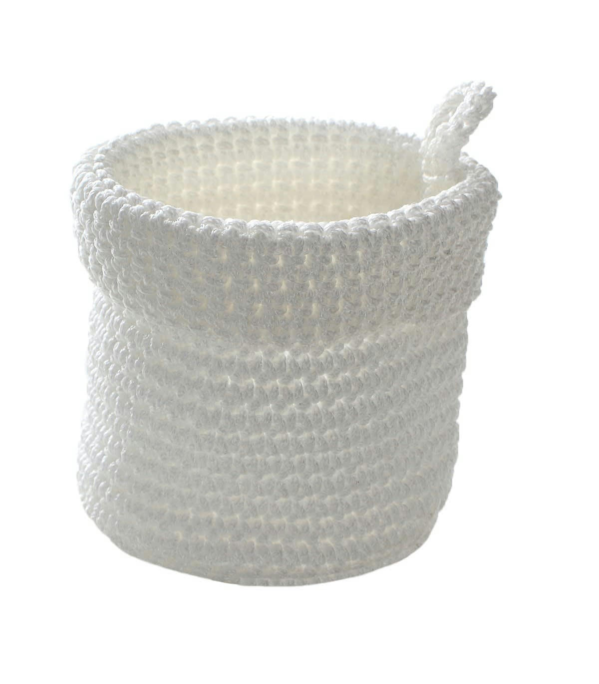 - Panier rond maille crochet 12x10cm