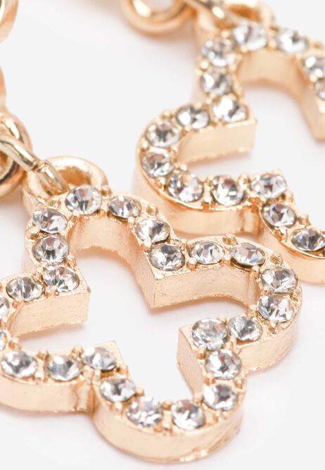 Womens Gold Diamante Pave Flower Earrings