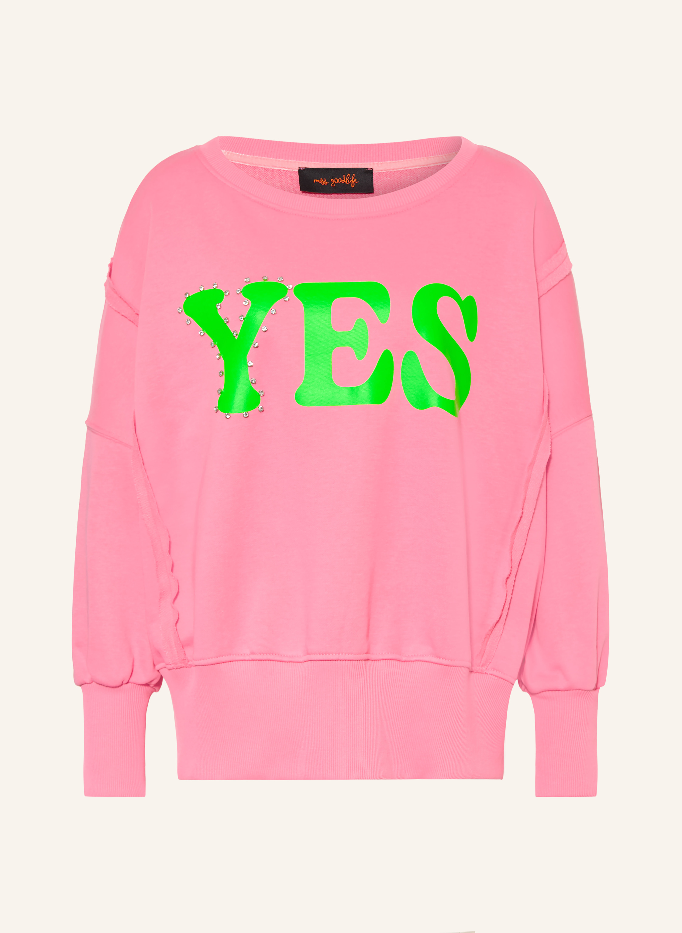 miss goodlife Sweatshirt mit Schmucksteinen
