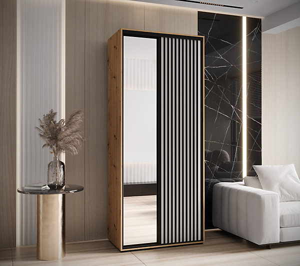 Armoire Lanko 2 a portes coulissantes H. 235,2 x L. 100 x P. 60 2 portes
