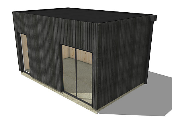 Bureau de jardin 4 saisons en bois 5,5 x 3,5 x 3,2 m / isolation RE2020