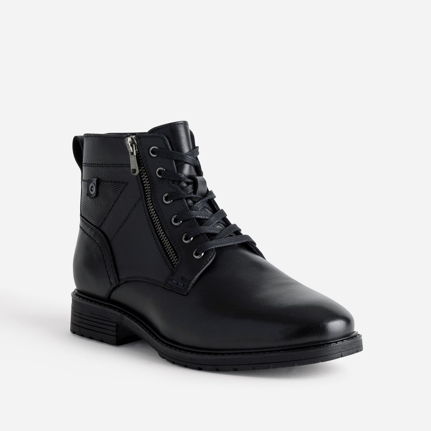 Boots à lacet noir cuir