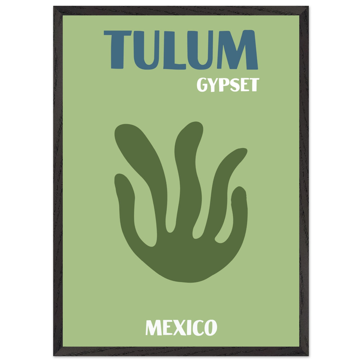 Artfulprints Poster met Lijst Mexico - Tulum Gypset  - 50x70 cm - Groen