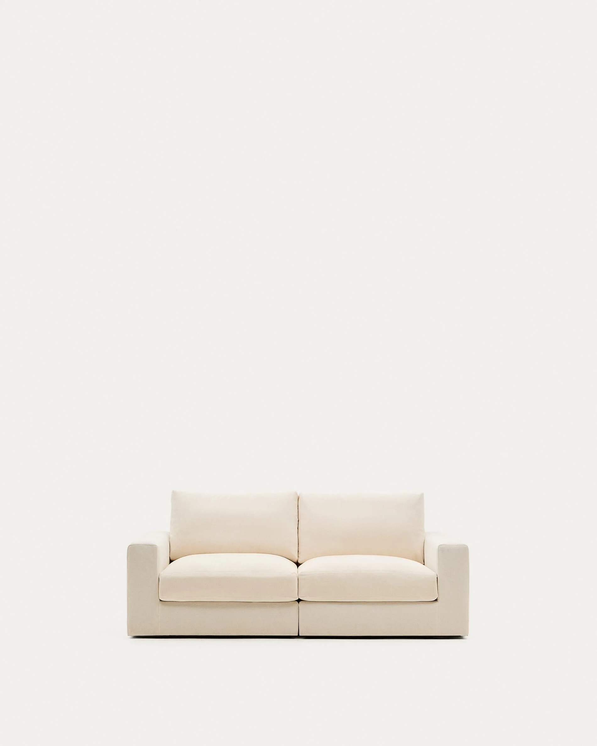 Alea ecru chenille 3-seater modular sofa with removable cover 220cm