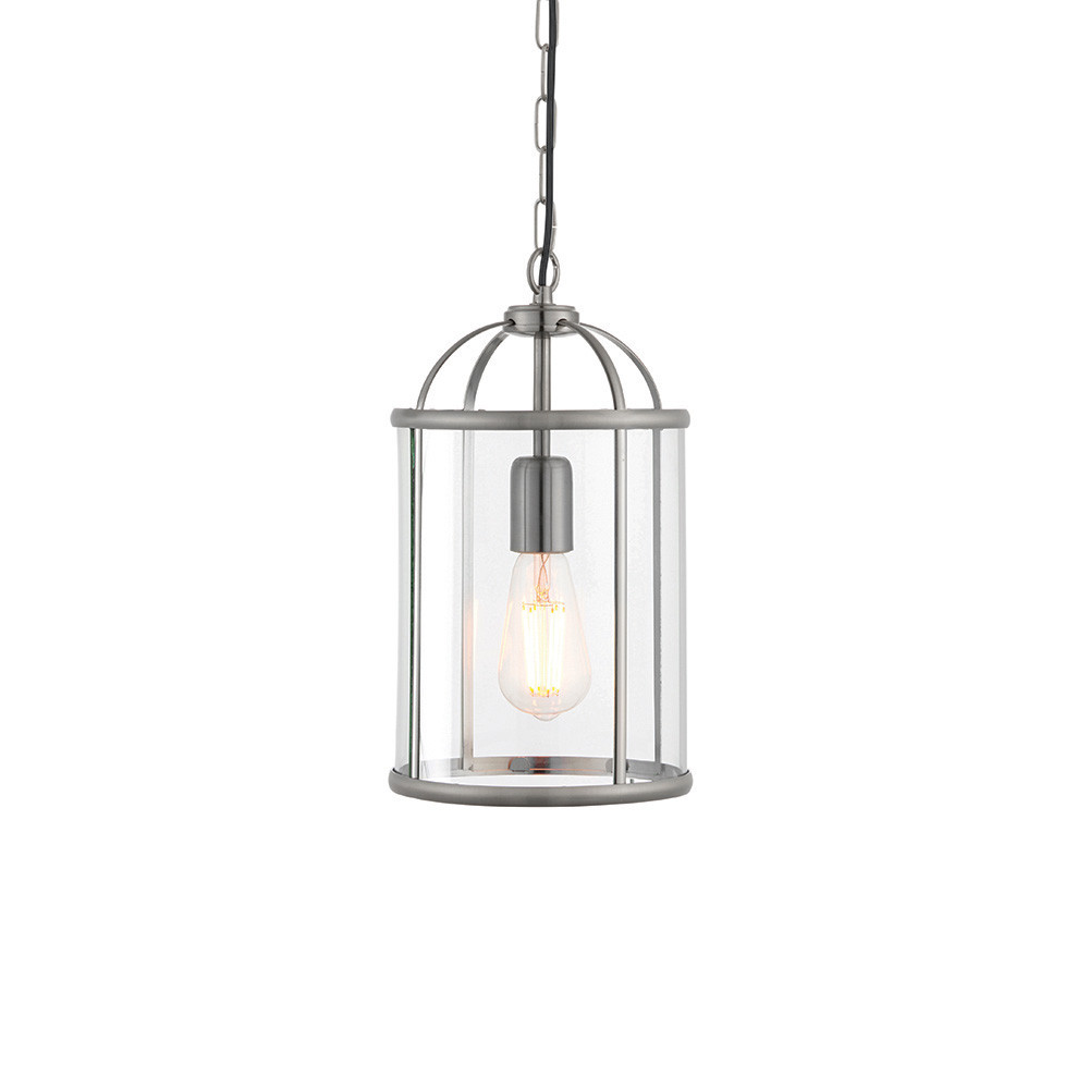 Lampa wisząca LAMBETH lampion nikiel satyna 1xE27x40W IP20 Endon
