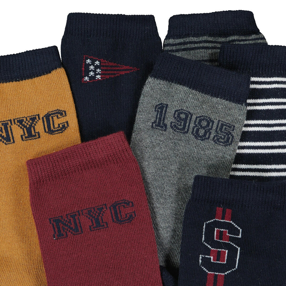Lot de 7 paires de chaussettes, motif New York