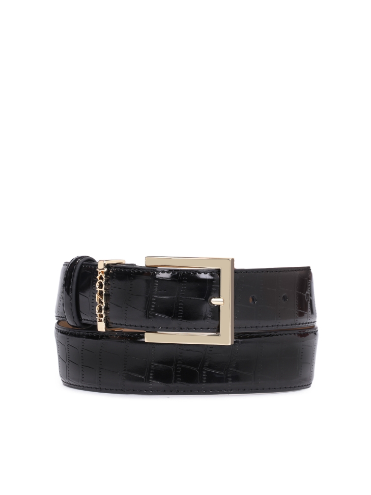 Ladies’ black patent leather belt