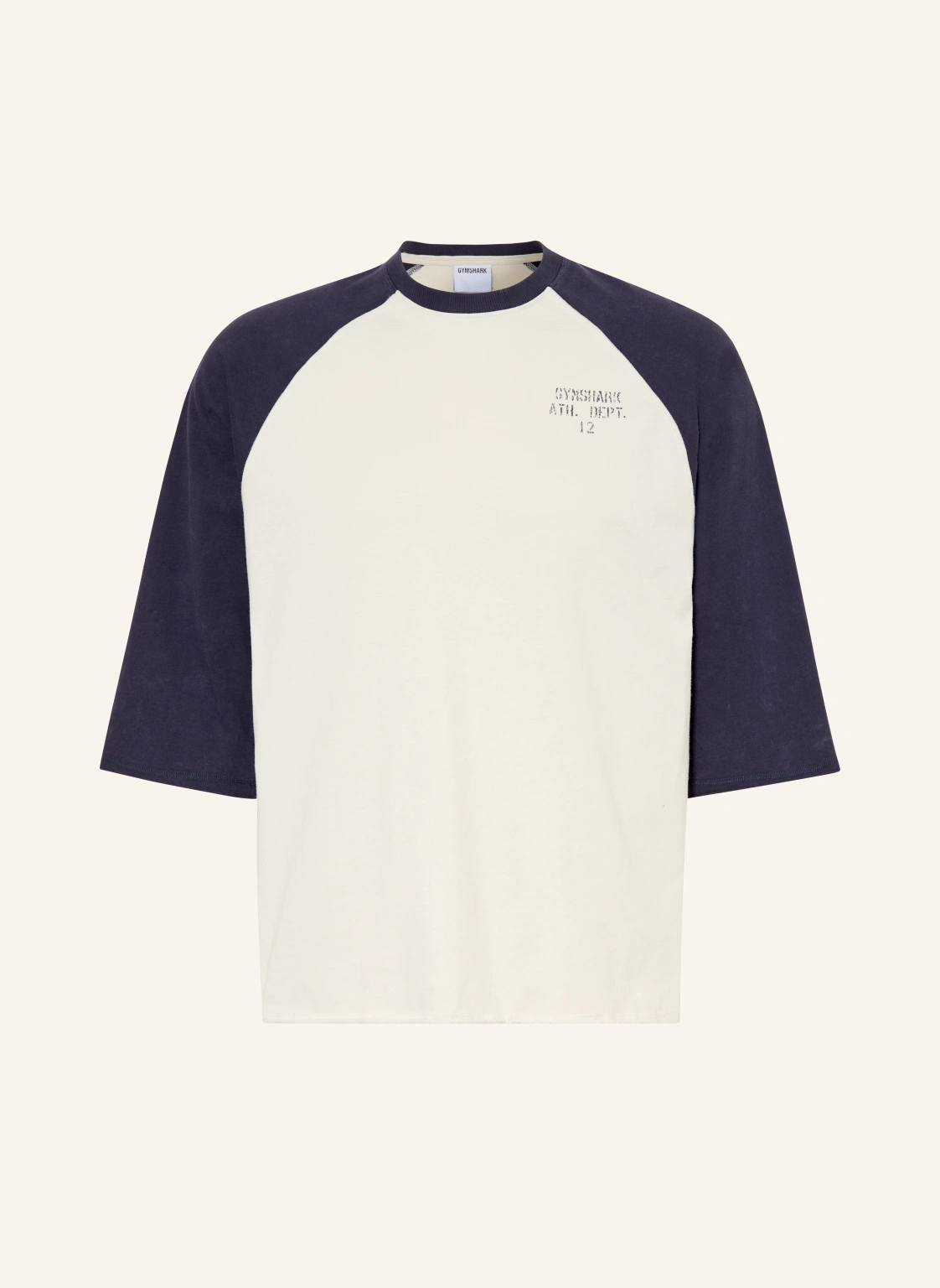 GYMSHARK Oversize-Shirt RETRO COLLEGIATE mit 3/4-Arm