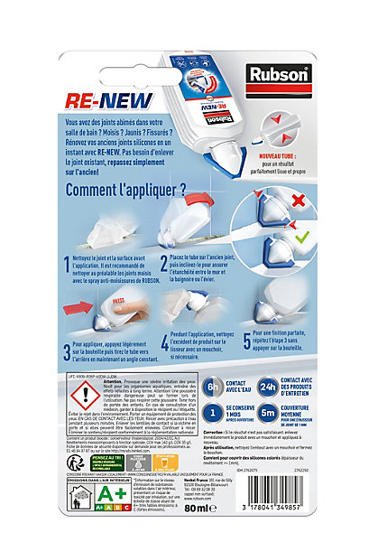 Mastic Rubson Re-New tube blanc 80ml