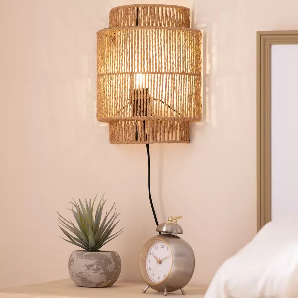 Kinkiet brązowy Boho 1xE27x40W wym:30x24x12,5cm IP20 Abruzzo