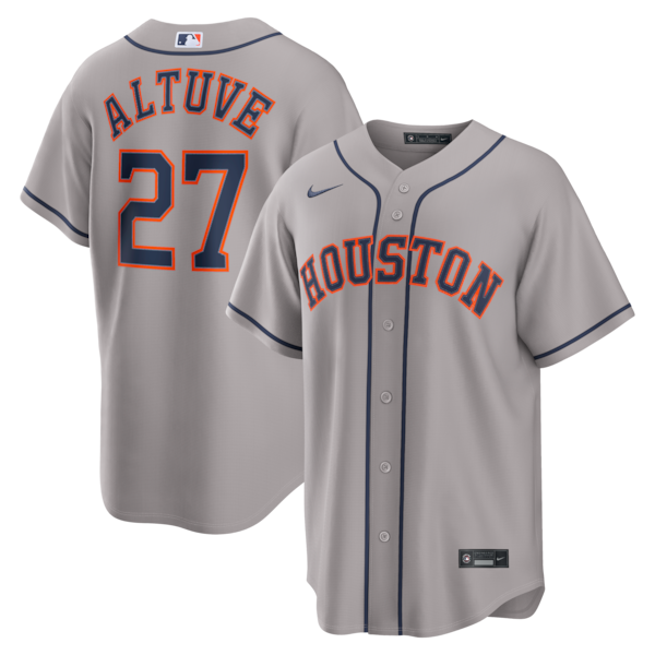 Jose Altuve Houston Astros Nike Road Replica Jersey - Gray/Orange