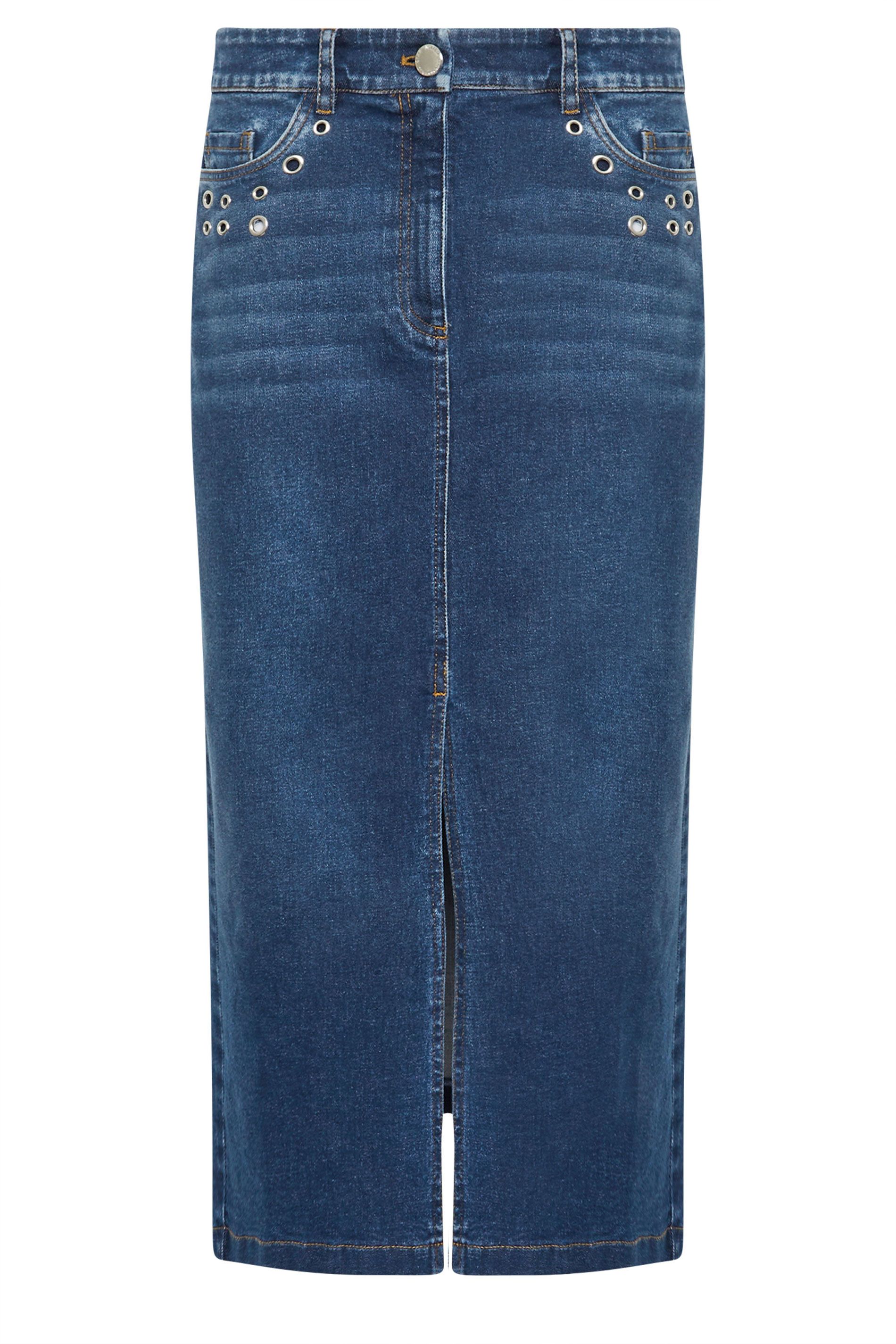 Star by Julien Macdonald Eyelet Midi Denim Skirt