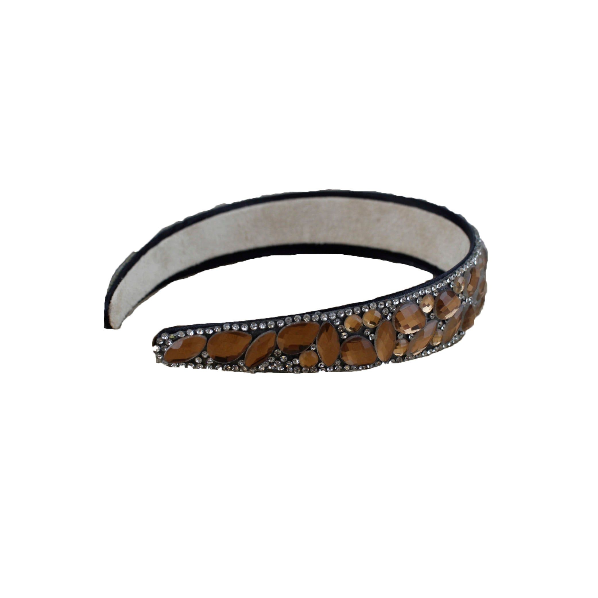SVNX Satin Headband with Gold Gemstone Embelishment