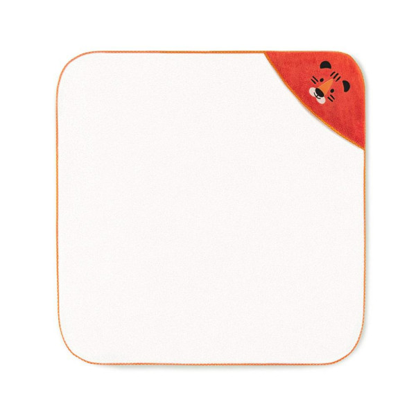 Okrycie kąpielowe niemowlęce 90x90 Tygrysek Alabaster ekri