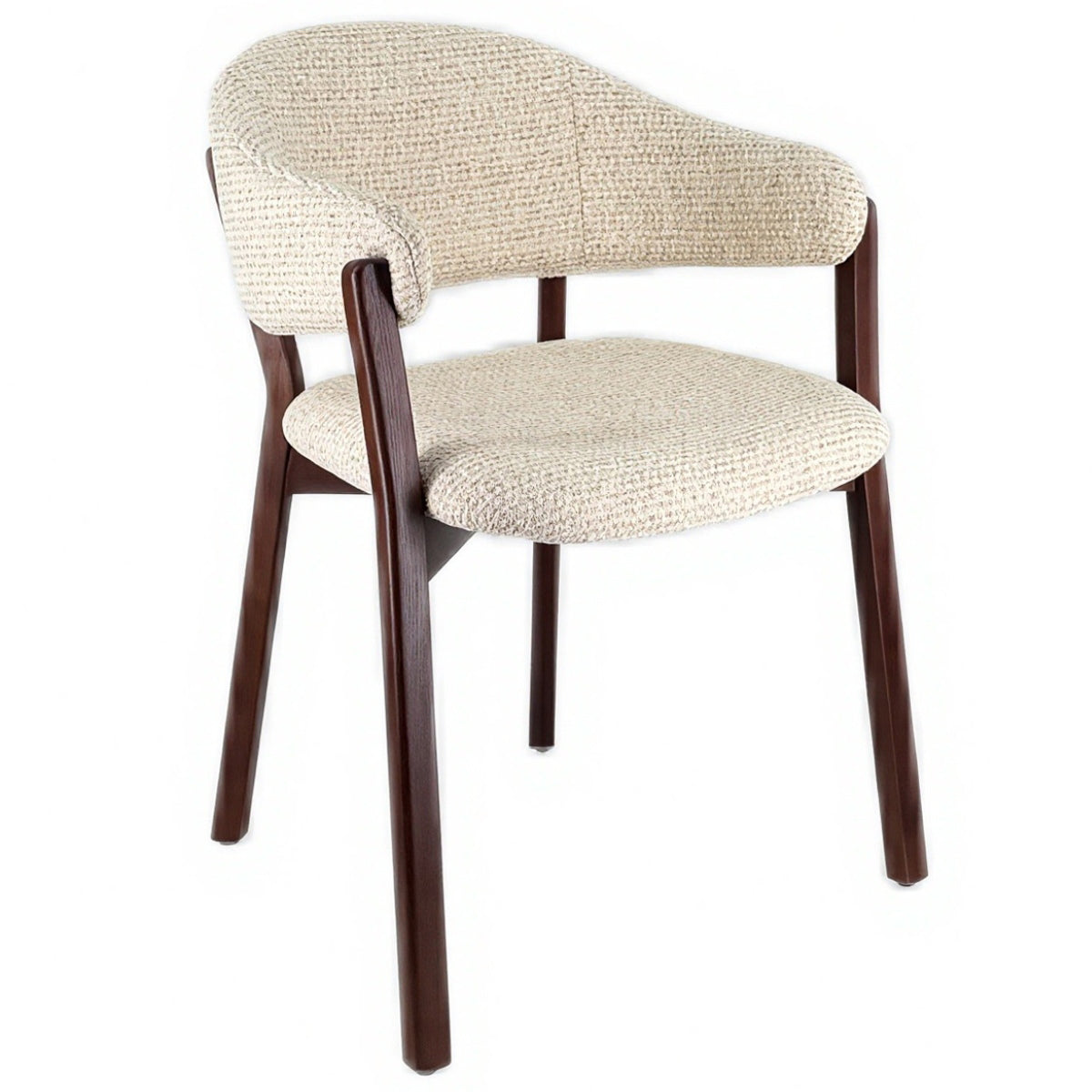DÉJA Living Eetkamerstoel Uppsala - Beige/Walnoot - Set van 2