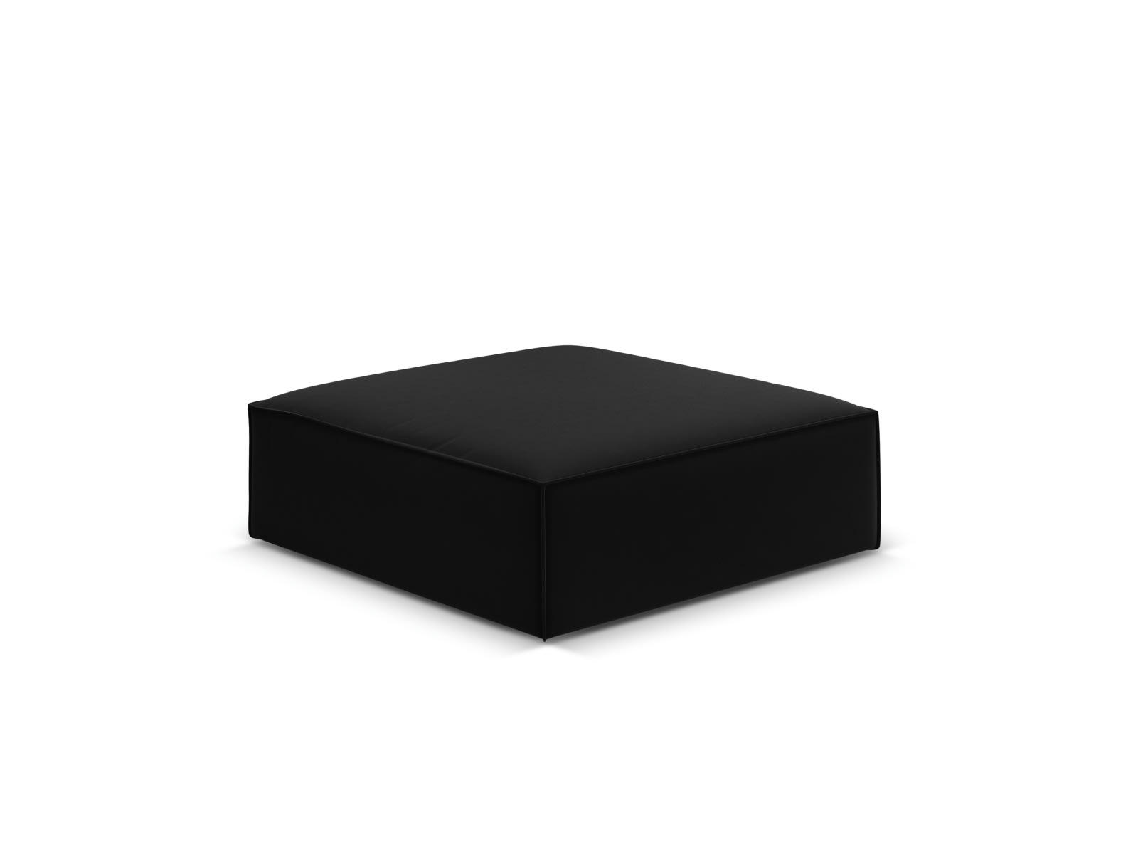 KAELLE - Pouf 1 place en tissu velours noir