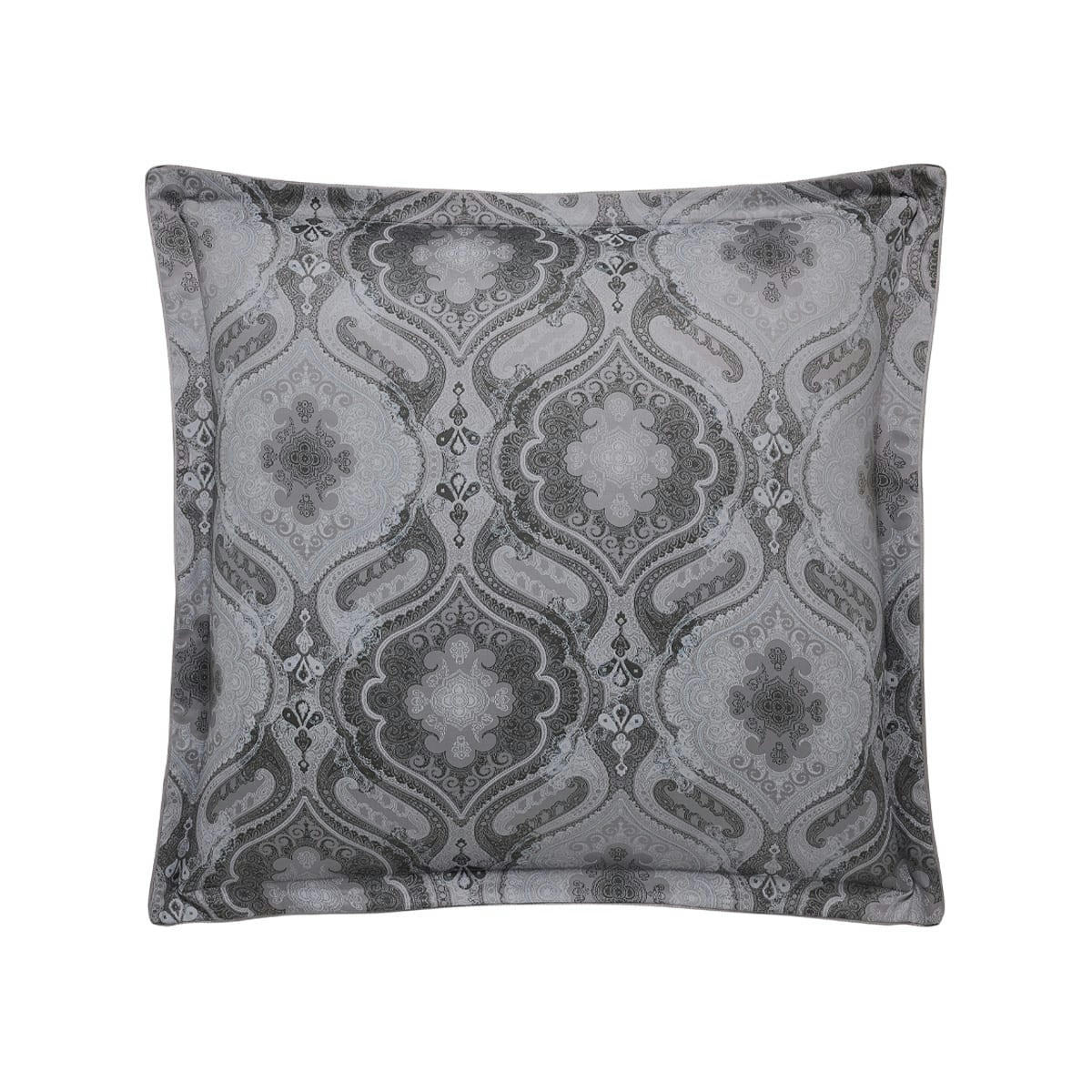 SHALIMAR - Taie d'oreiller en satin de coton gris 65x65