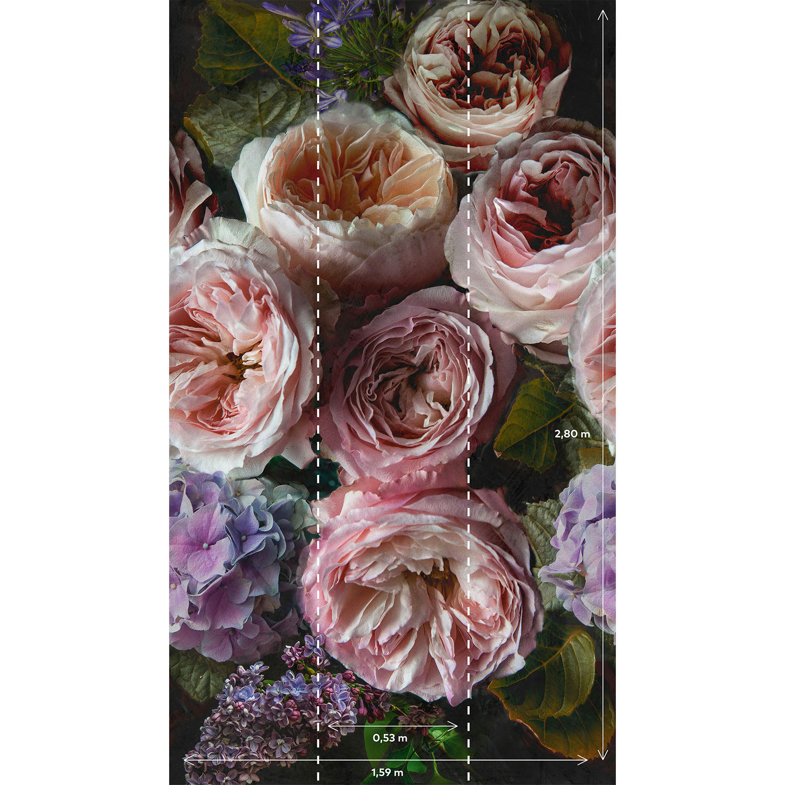 - Papier peint Pivoines et Hortensias 159x280cm