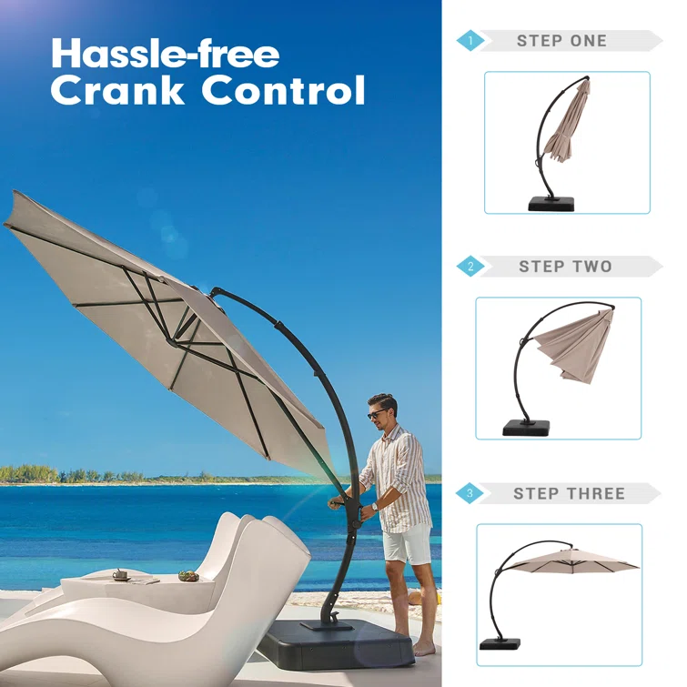 Ebonique Cantilever Umbrella with Base Included