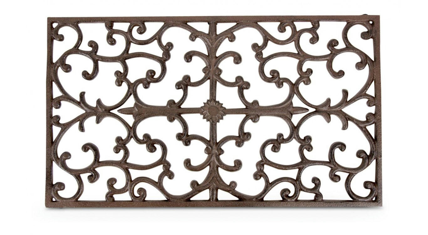 - Paillasson Rectangulaire Fonte Marron 65x2x37cm